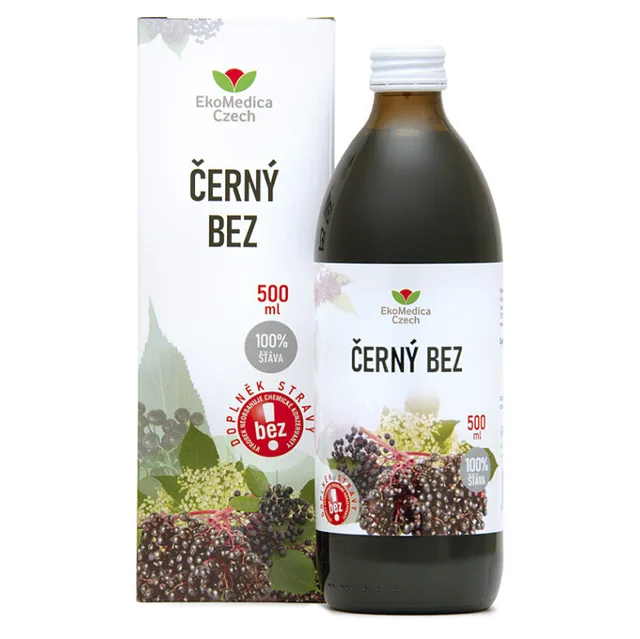 EKOMEDICA Černý bez 100% šťáva 500 ml