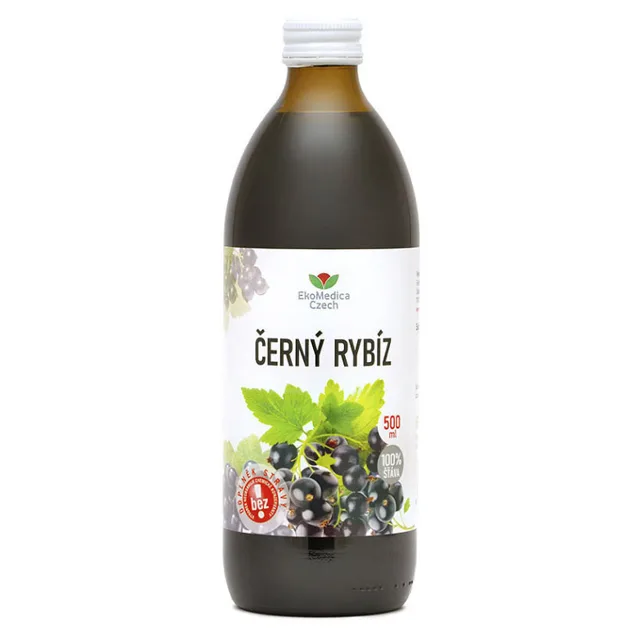 EKOMEDICA Černý rybíz 100% šťáva 500 ml