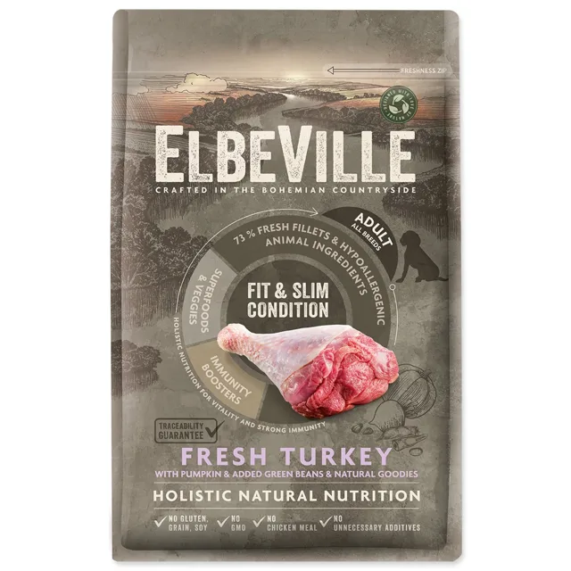 ELBEVILLE Krmivo Adult All Breeds Fit and Slim Condition Fresh Turkey 4kg