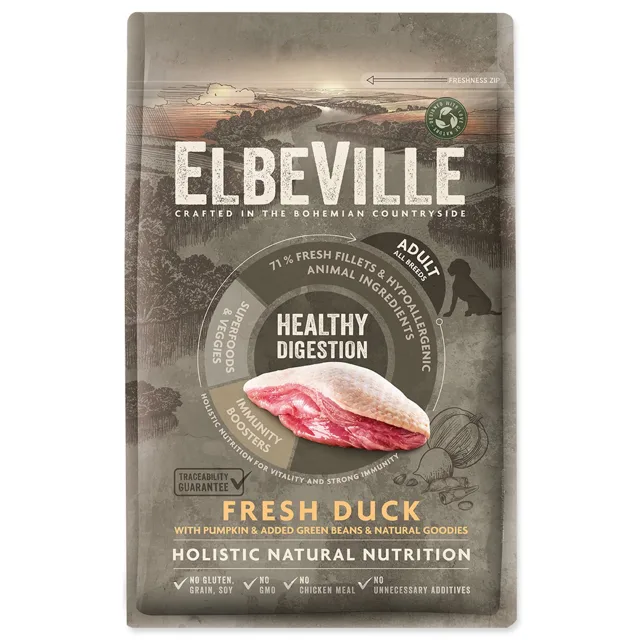 ELBEVILLE Krmivo Adult All Breeds Healthy Digestion Fresh Duck 4kg