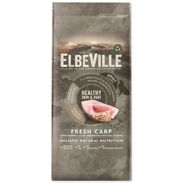 ELBEVILLE Krmivo Adult All Breeds Healthy Skin and Coat Fresh Carp 11,4kg