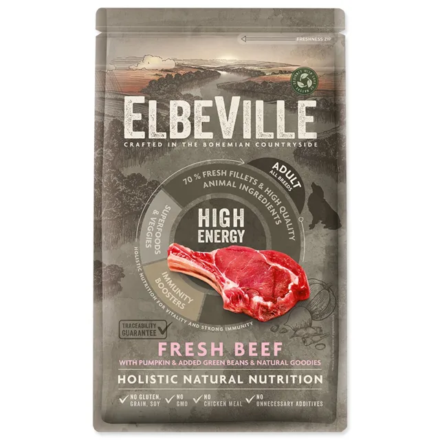ELBEVILLE Krmivo Adult All Breeds High Energy Fresh Beef 1,4kg