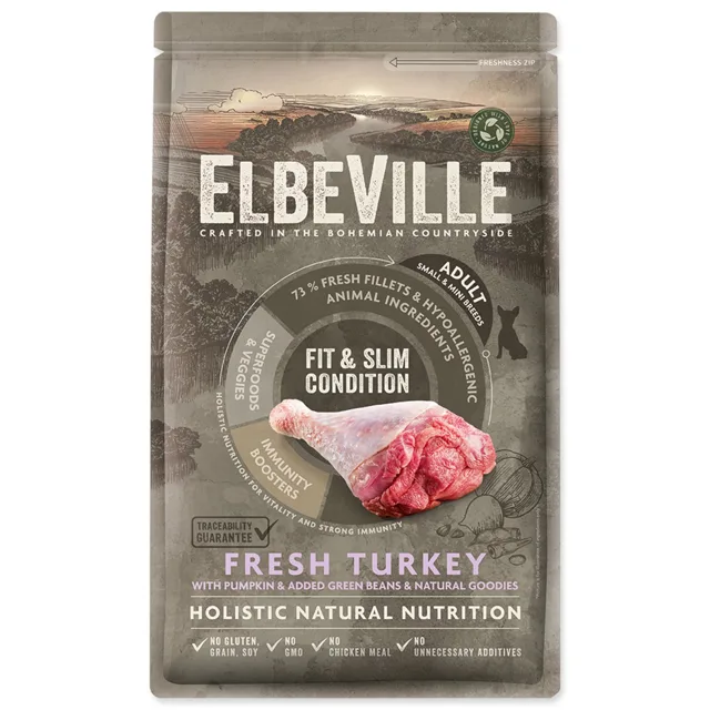 ELBEVILLE Krmivo Adult Mini Fit and Slim Condition Fresh Turkey 1,4kg