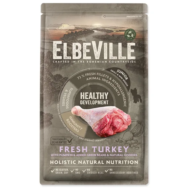 ELBEVILLE Krmivo Puppy and Junior Mini Healthy Development Fresh Turkey 1,4kg