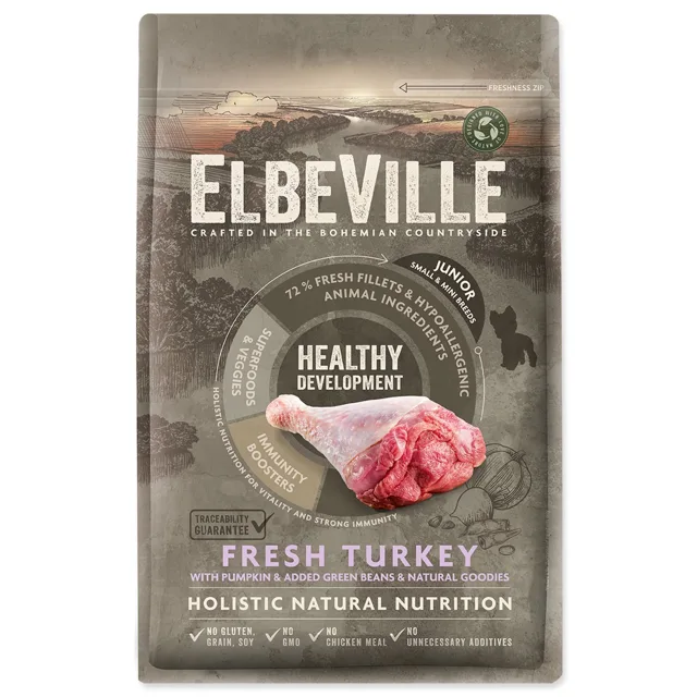 ELBEVILLE Krmivo Puppy and Junior Mini Healthy Development Fresh Turkey 4kg