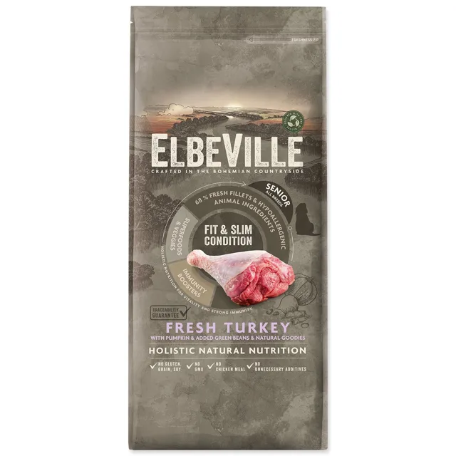 ELBEVILLE Krmivo Senior All Breeds Fit and Slim Condition Fresh Turkey 11,4kg