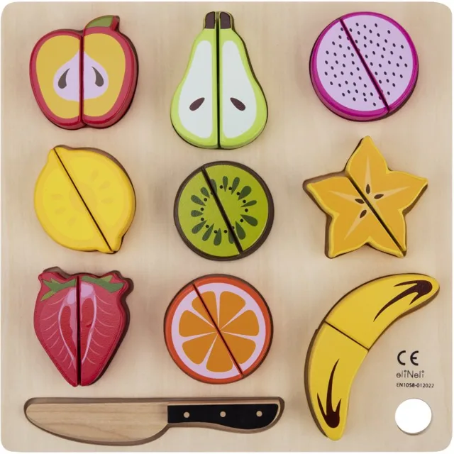 eliNeli Cutting Fruits krájecí ovoce ze dřeva 18m+ 9 ks
