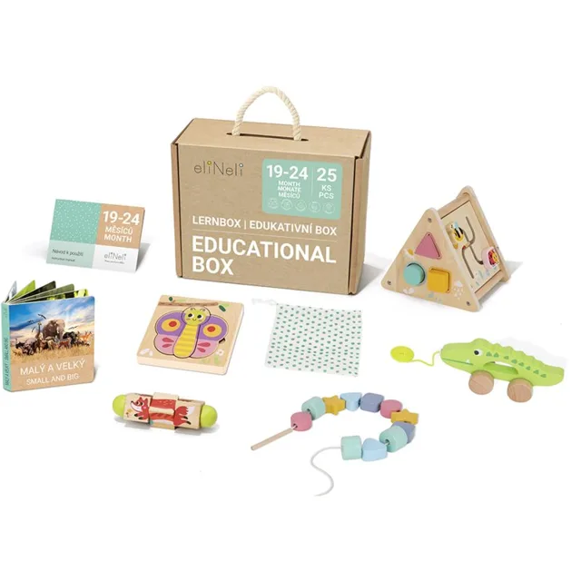 eliNeli Educational Box 19-24 m+ sada hraček ze dřeva