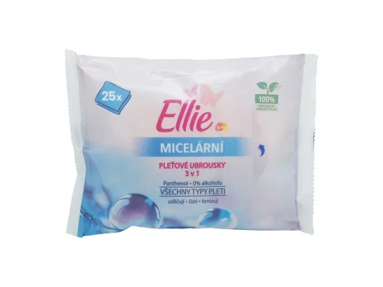 Ellie micelární pleťové ubrousky 3v1 25 ks