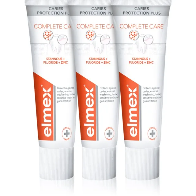 Elmex Caries Protection Complete Care osvěžující zubní pasta pro kompletní ochranu zubů 3x75 ml