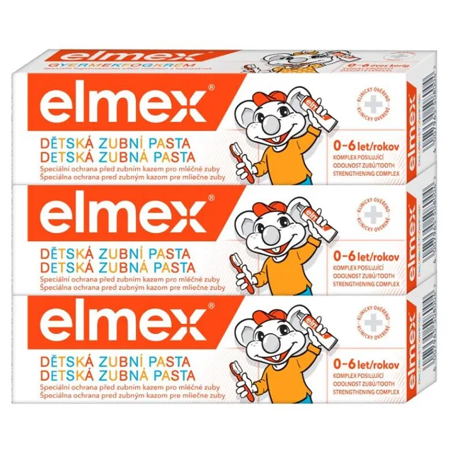 ELMEX Kids Dětská zubní pasta pro děti od prvního zoubku do 6ti let 3 x 50ml