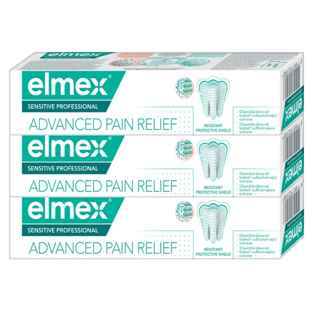 ELMEX Sensitive Professional Advanced Pain Relief zubní pasta pro citlivé zuby 3 x 75 ml