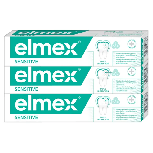 ELMEX Sensitive Zubní pasta pro citlivé zuby 3 x 75 ml