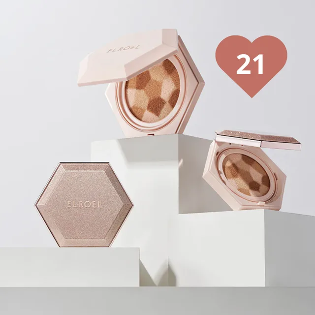ELROEL - Blending Compact Cushion 21 Light Beige -Kompaktní cushion make-up pro sjednocení pleti v odstínu 21 LIGHT BEIGE - 12,5 ml