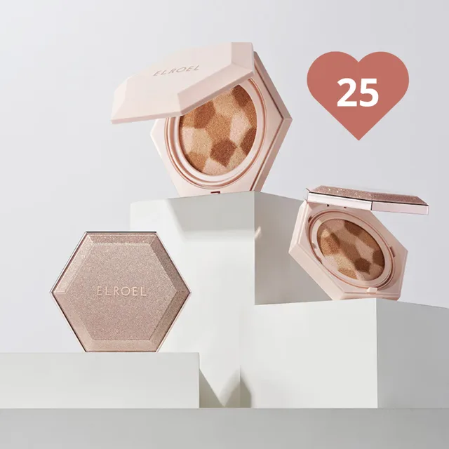 ELROEL - Blending Compact Cushion 25 Medium Beige -Kompaktní cushion make-up pro sjednocení pleti v odstínu 25 MEDIUM BEIGE - 12,5 ml