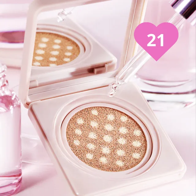 ELROEL - Dot Ampoule Cushion 21 Light Beige - Cushion make-up s pečujícími složkami a PDRN v odstínu 21 LIGHT BEIGE - 15 g