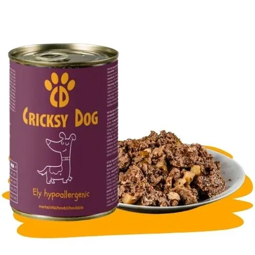 Ely hypoalergenní mokré krmivo pro psy s hovězím – 410 g - 12ks balení