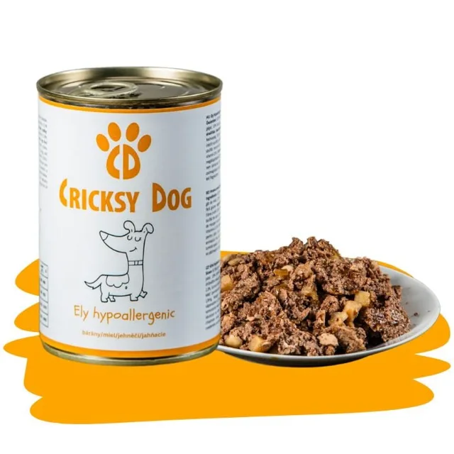 Ely hypoalergenní mokré krmivo pro psy s jehněčím masem (prémiová receptura bez pšeničného lepku a kuřecího masa) – 410 g - 24ks balení