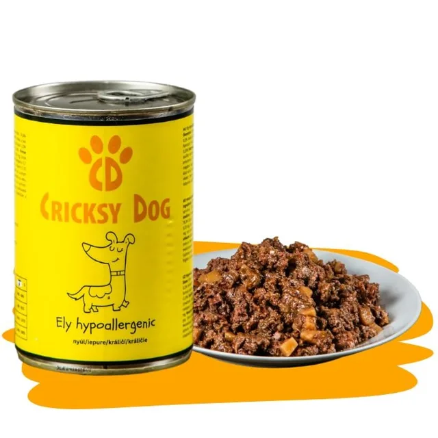 Ely hypoalergenní mokré krmivo pro psy s králičím masem (prémiová receptura bez pšeničného lepku a kuřecího masa) – 410 g - 6ks balení