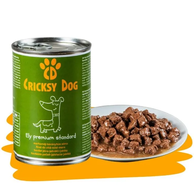 Ely mokré krmivo pro psy s hovězími játry, jehněčím masem a jablky - 415 g - 12ks balení – Nejoblíbenější