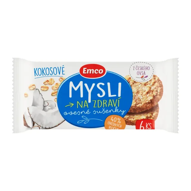 Emco Ovesné sušenky Mysli na zdraví Kokosové 60 g