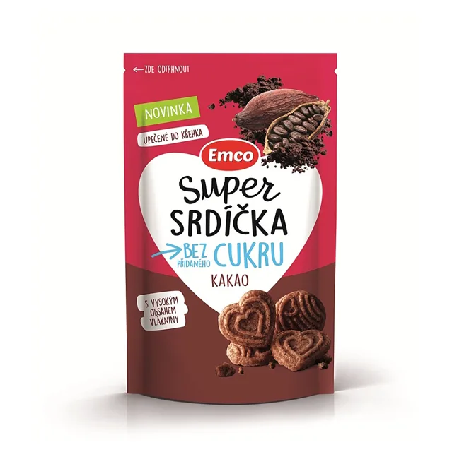 EMCO Super srdíčka kakao 140 g