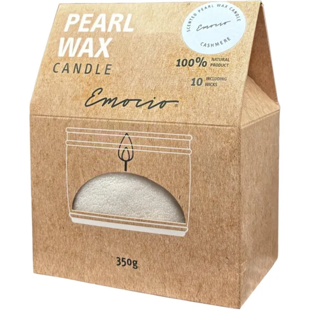 Emocio Pearl wax Cashmere White vonná svíčka 350 g