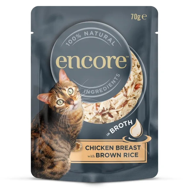 ENCORE Cat Chicken Breast with Brown Rice in Broth kuřecí prsa s hnědou rýží v vývaru 70 g