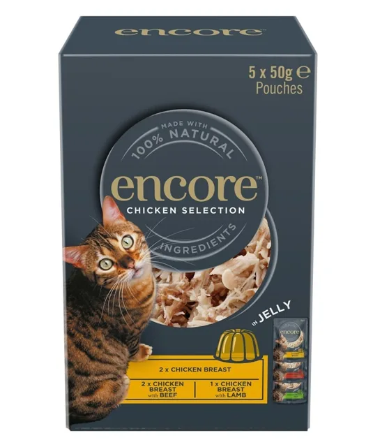 ENCORE Cat Chicken Selection in Jelly Multipak 5x50 g mix chutí s kuřecím masem v želé