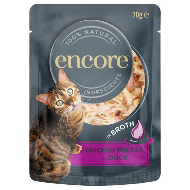 Encore Cat Pouch 16 × 70 g - kuřecí prsa s kachnou