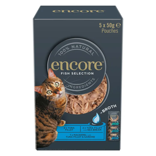 Encore Cat Pouch ve vývaru 5 x 50 g - výběr s kuřecím (3 druhy)