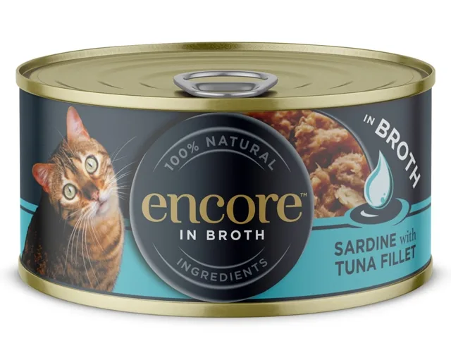 ENCORE Cat Sardine with Tuna Fillet in Broth sardinky s tuňákem ve vývaru 70 g