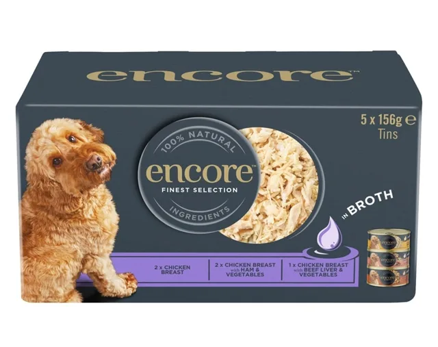 ENCORE Dog Finest Selection ve vývaru Multipack 5x156 g mix chutí s kuřecím masem ve vývaru pro psy