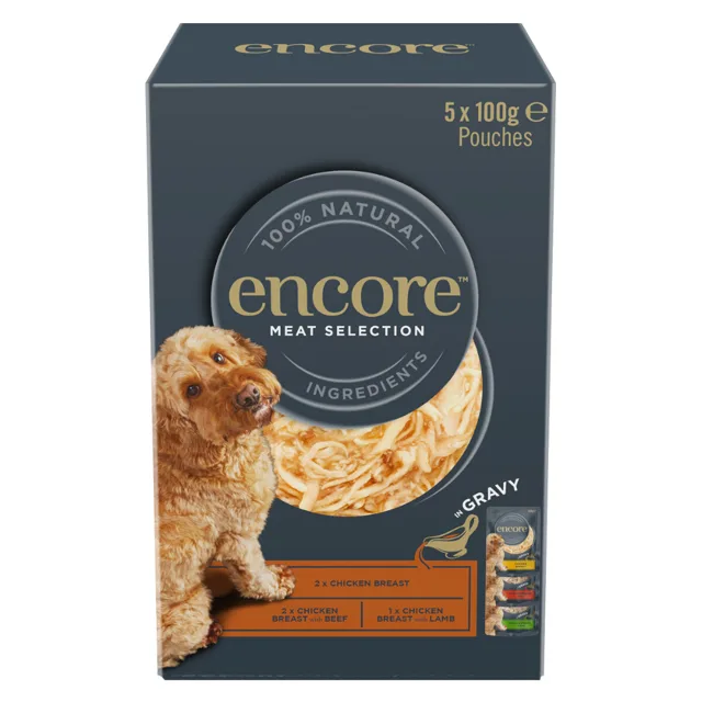Encore Dog Gravy Pouch Mix 5 kapsiček (5 x 100 g) - masový výběr (3 druhy)