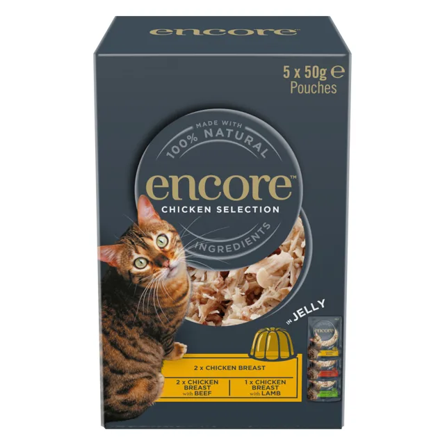 Encore Jelly Pouch Mix 20 × 50 g - Chicken Selection