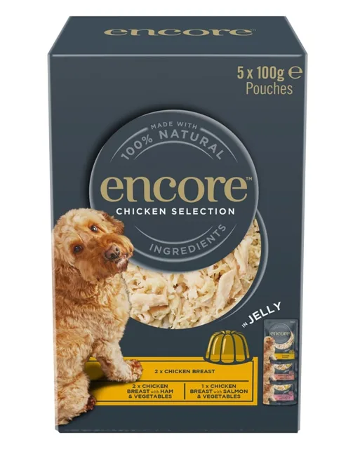 ENCORE Kuřecí výběr pro psy v želé Multipack 5x100 g mix příchutí s kuřetem v želé