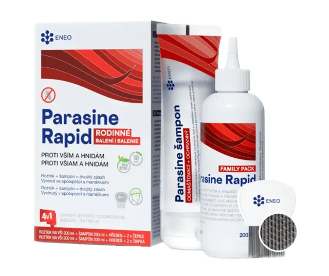ENEO Parasine Rapid roztok+šampon vši/hnid. 2 x 200 ml