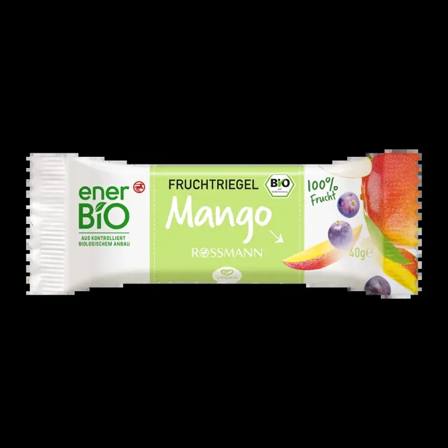 enerBiO BIO ovocná tyčinka s jablky hrozny a mangem  40 g