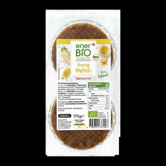 enerBiO Medové vafle 175 g