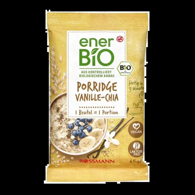 enerBiO Ovesná kaše s chia semínky a vanilkou 65 g
