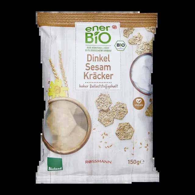 enerBiO Špaldové krekry se sezamem 150 g