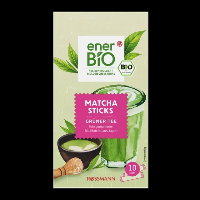 enerBiO Zelený čaj Matcha Sticks