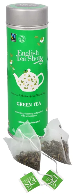 English Tea Shop Čistý zelený čaj BIO 15 pyramidek v plechovce
