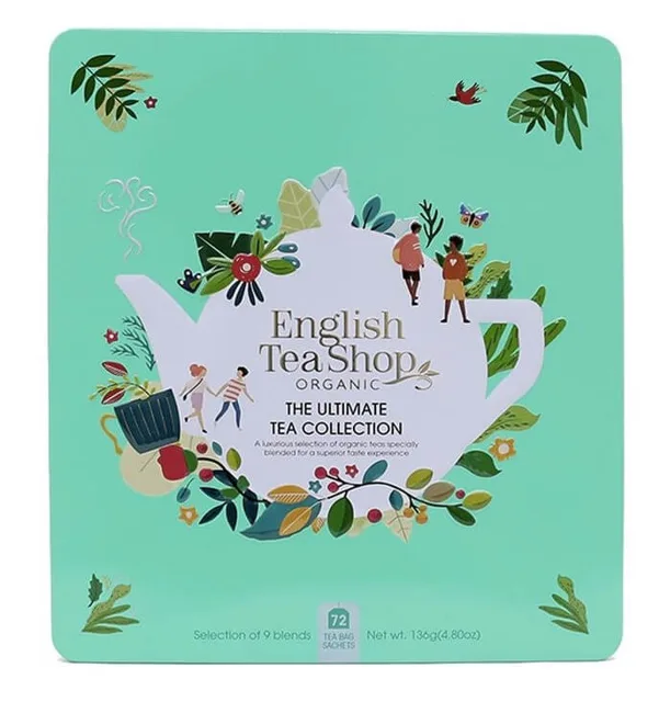 English Tea Shop Dárková sada The Ultimate zelená BIO v plechové kazetě 72 sáčků