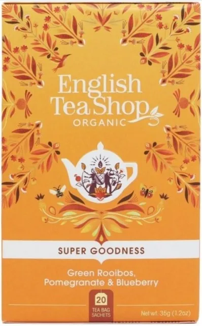 English Tea Shop Zelený Rooibos, granátové jablko a borůvka BIO 20 sáčků