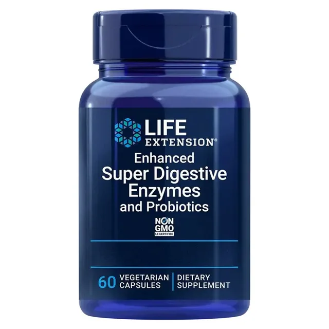 Enhanced Super Digestive Enzymes with Probiotics — 60 vegetariánských kapslí