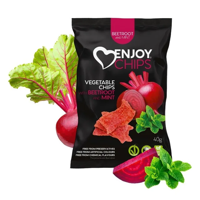 Enjoy Chips Enjoy Chips Snack s červenou řepou a mátou, 40g