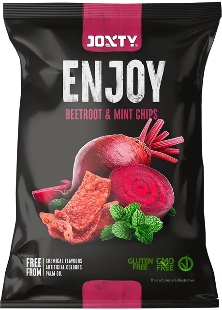Enjoy Chips JOXTY Enjoy smažené bramborové chipsy s červenou řepou a mátou 40g, 40g