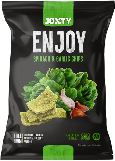 Enjoy Chips JOXTY Enjoy smažené bramborové chipsy se špenátem a česnekem 40g, 40g