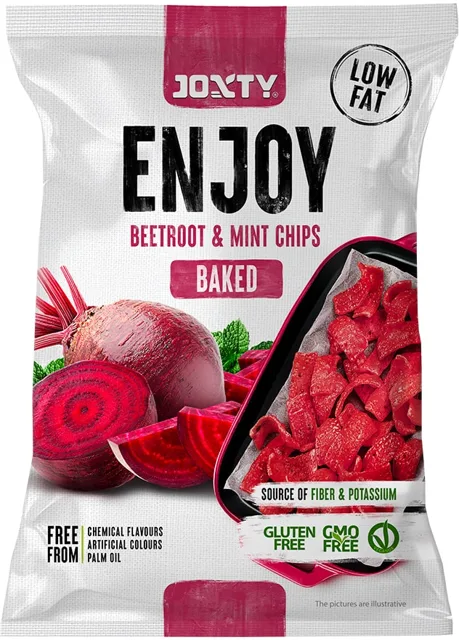 Enjoy Chips JOXTY Snack Pečené bramborové chipsy s červenou řepou a mátou 40g, 40g